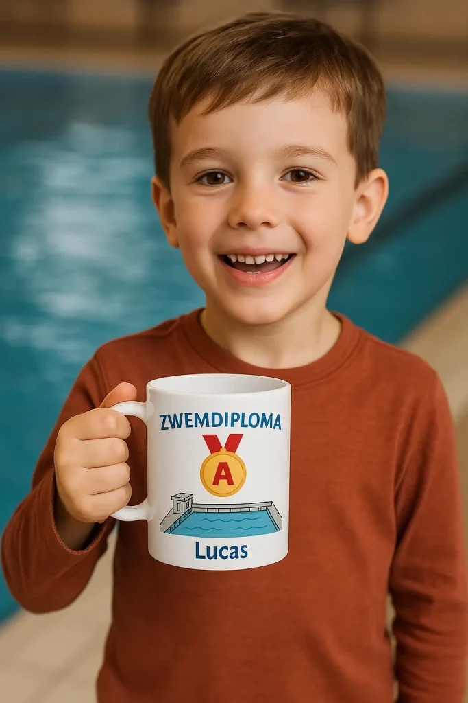zwemdiploma mok met naam