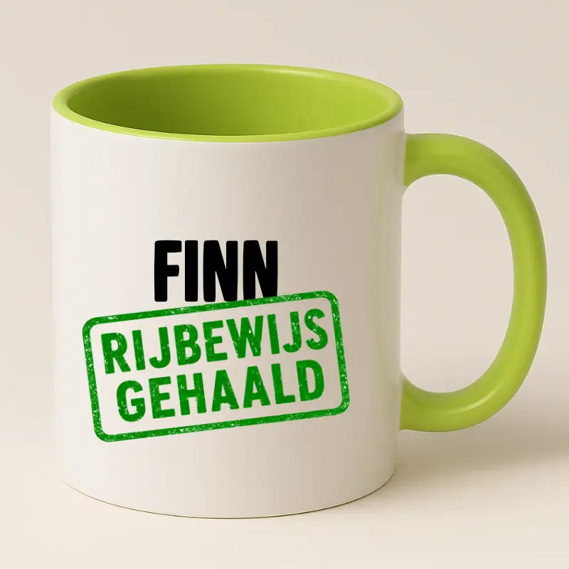 Rijbewijs Gehaald Mok met Naam - Stempel