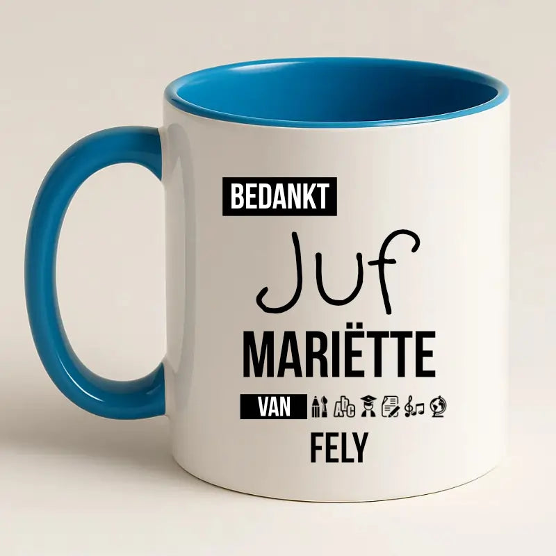 Bedankt Juf mok met naam