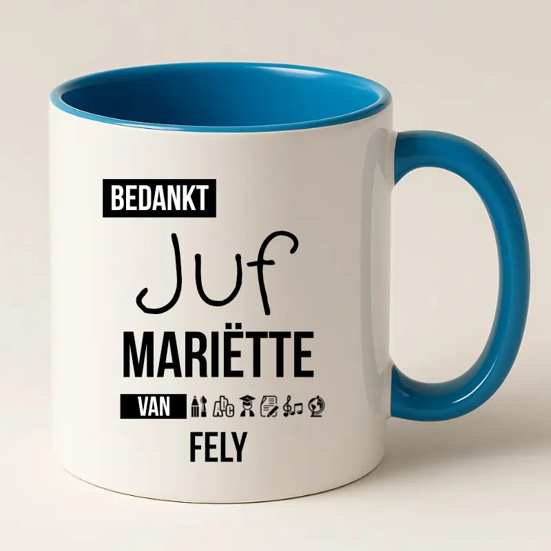 Bedankt Juf mok met naam