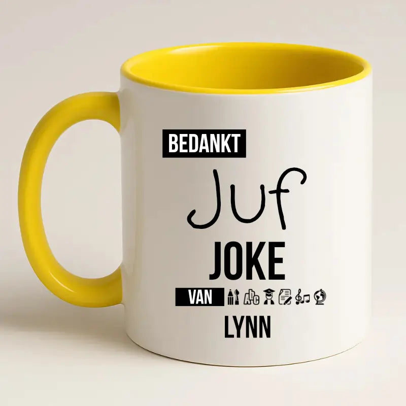 Bedankt Juf mok met naam