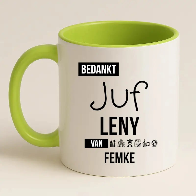 Bedankt Juf mok met naam