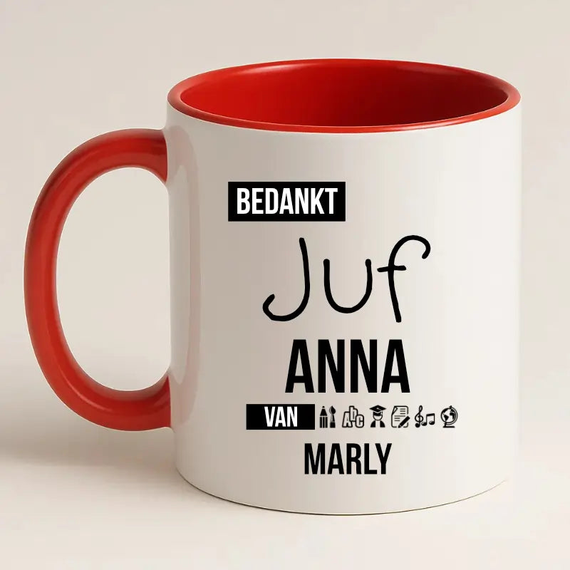 Bedankt Juf mok met naam