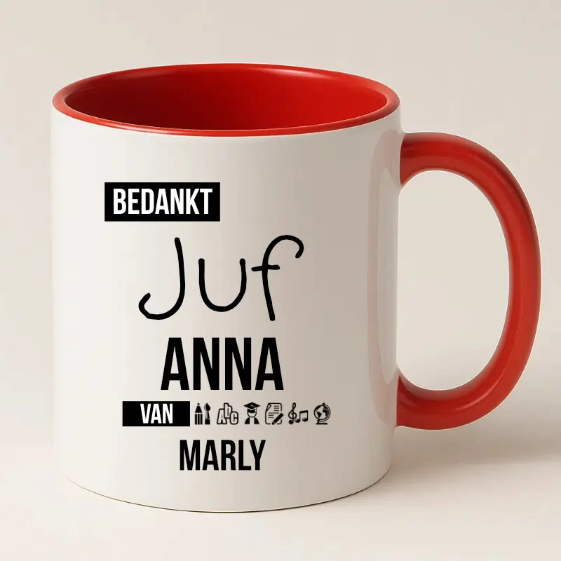 Bedankt Juf mok met naam