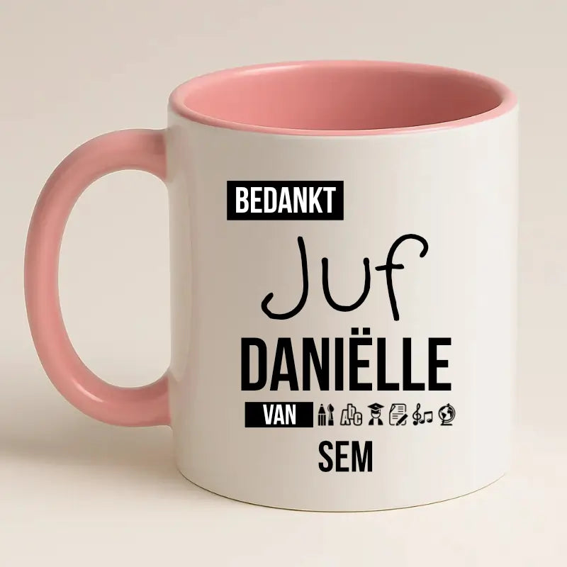 Bedankt Juf mok met naam