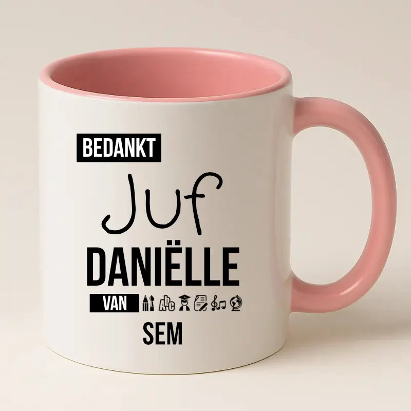 Bedankt Juf mok met naam