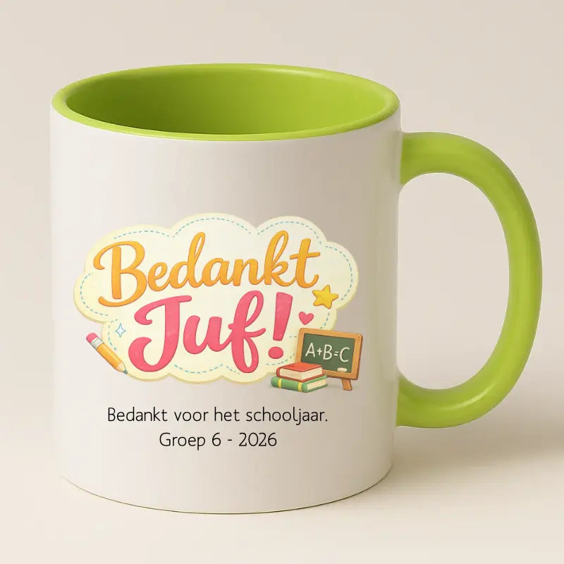 Bedankt Juf Wolkje Design Mok met Tekst
