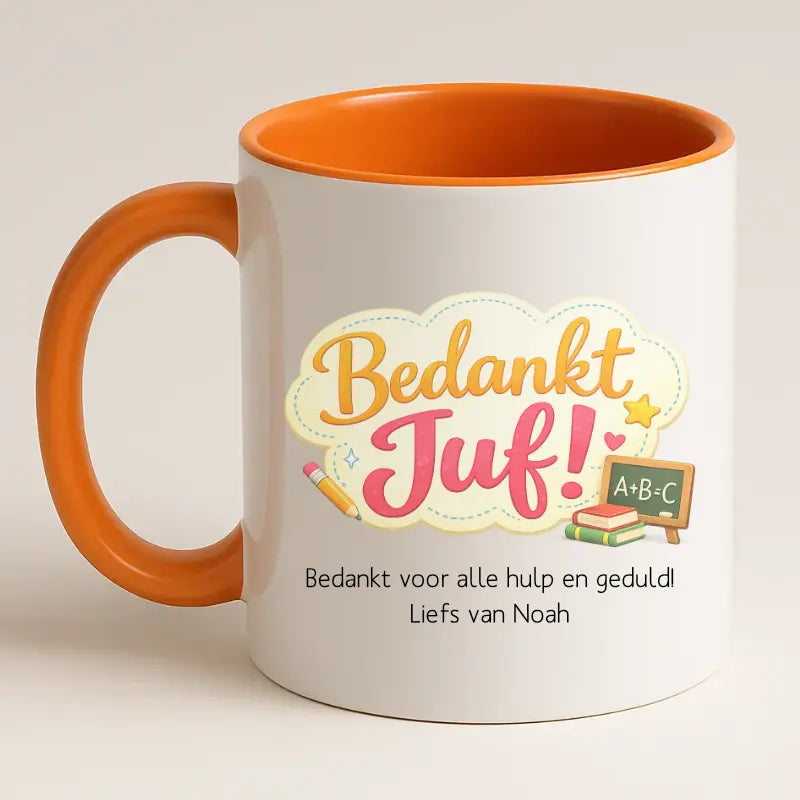 Bedankt Juf Wolkje Design Mok met Tekst