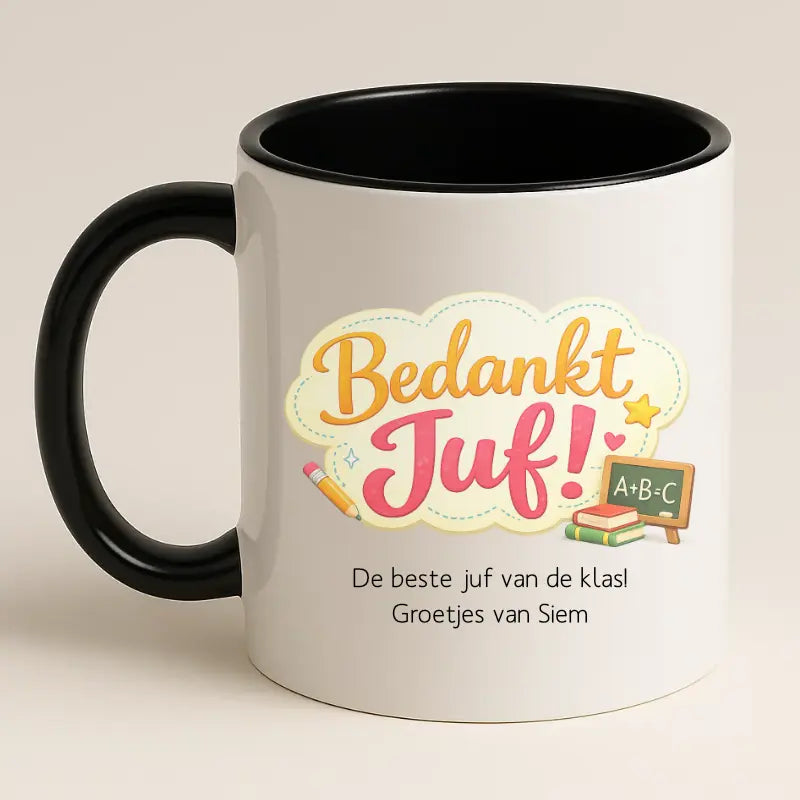 Bedankt Juf Wolkje Design Mok met Tekst