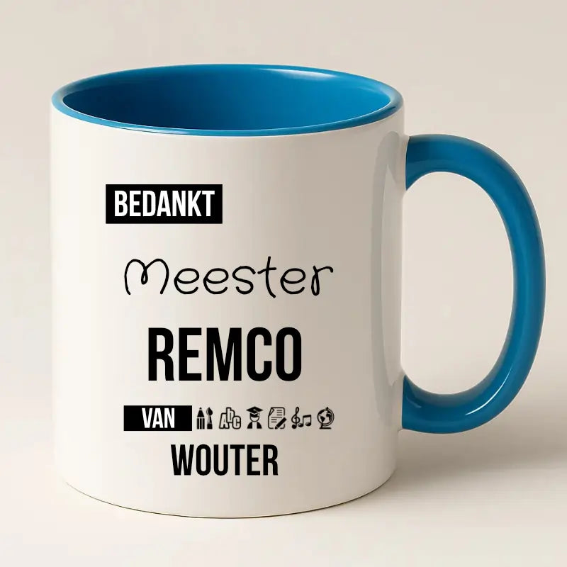 Bedankt Meester Mok met Naam