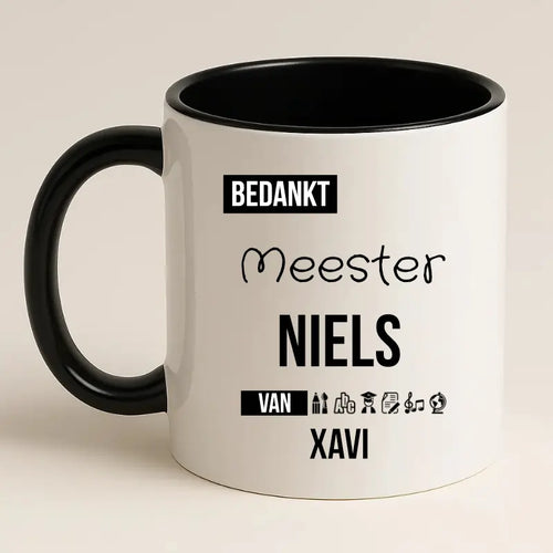 Bedankt Meester Mok met Naam