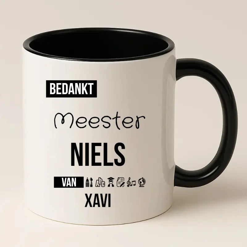 Bedankt Meester Mok met Naam
