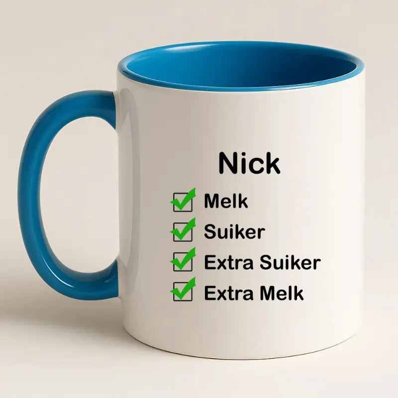 Checklist Koffiemok met Naam
