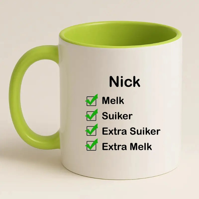 Checklist Koffiemok met Naam