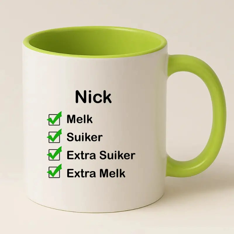 Checklist Koffiemok met Naam