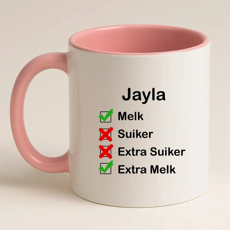 Checklist Koffiemok met Naam