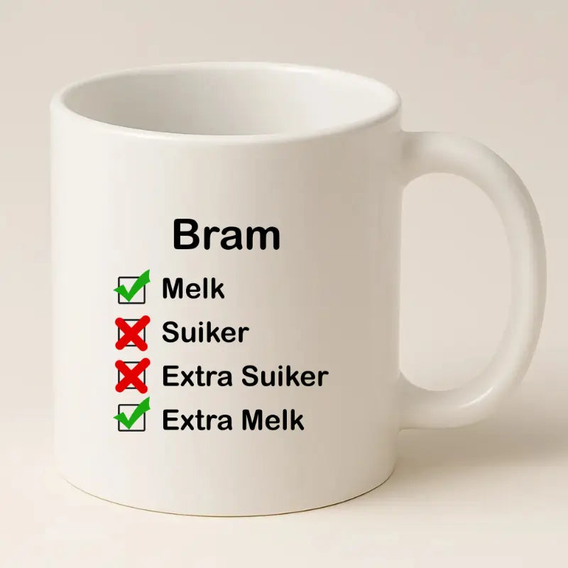 Checklist Koffiemok met Naam