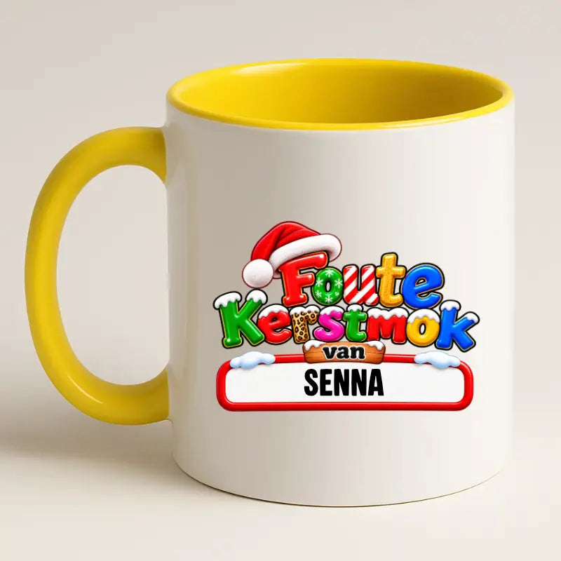 Foute Kerstmok met Naam – Grappige Gepersonaliseerde Kerstmok