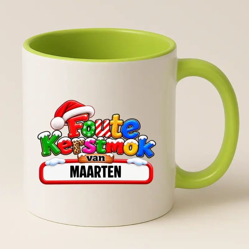 Foute Kerstmok met Naam – Grappige Gepersonaliseerde Kerstmok