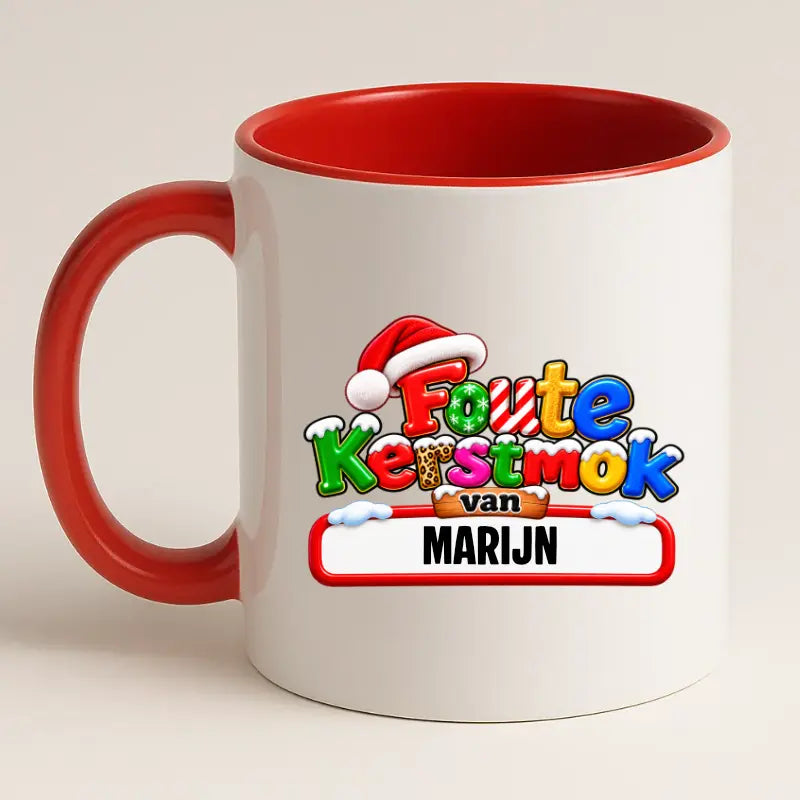 Foute Kerstmok met Naam – Grappige Gepersonaliseerde Kerstmok