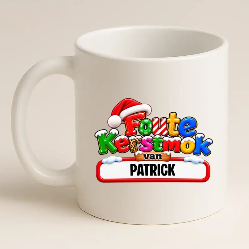 Foute Kerstmok met Naam – Grappige Gepersonaliseerde Kerstmok