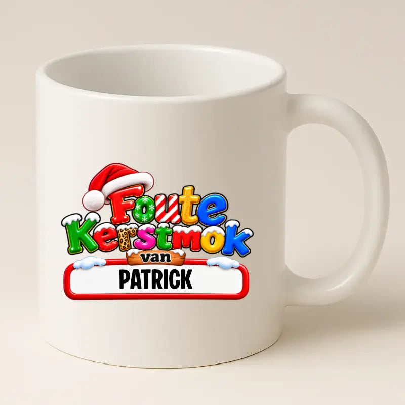 Foute Kerstmok met Naam – Grappige Gepersonaliseerde Kerstmok