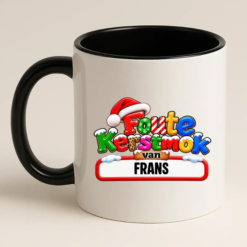 Foute Kerstmok met Naam – Grappige Gepersonaliseerde Kerstmok