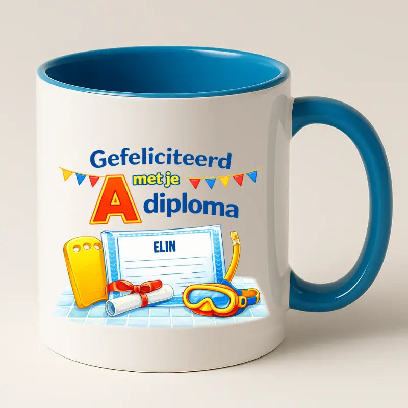 Gefeliciteerd met je A Diploma – Zwemdiploma Mok