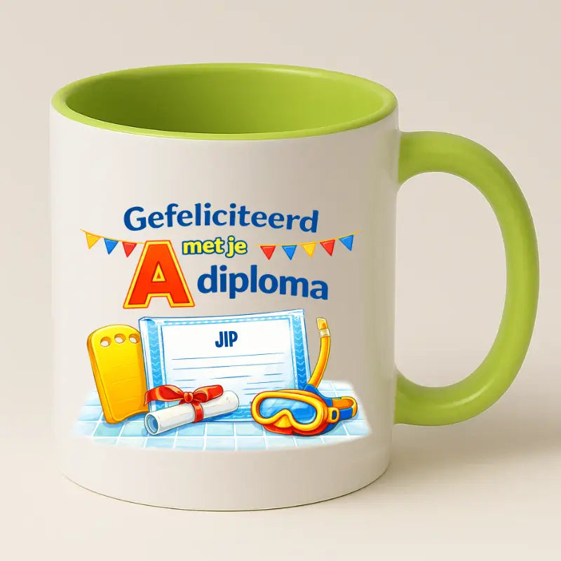 Gefeliciteerd met je A Diploma – Zwemdiploma Mok