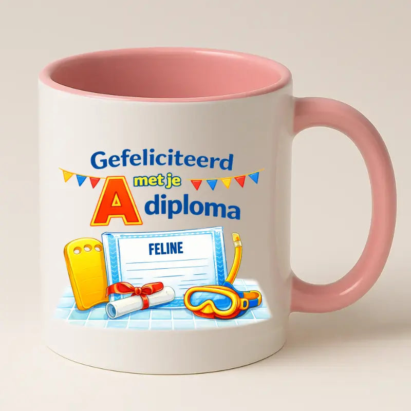 Gefeliciteerd met je A Diploma – Zwemdiploma Mok