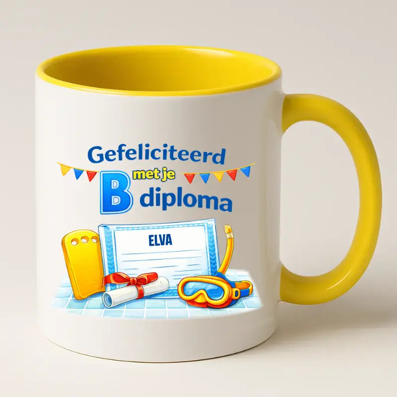Gefeliciteerd met je B Diploma – Zwemdiploma Mok