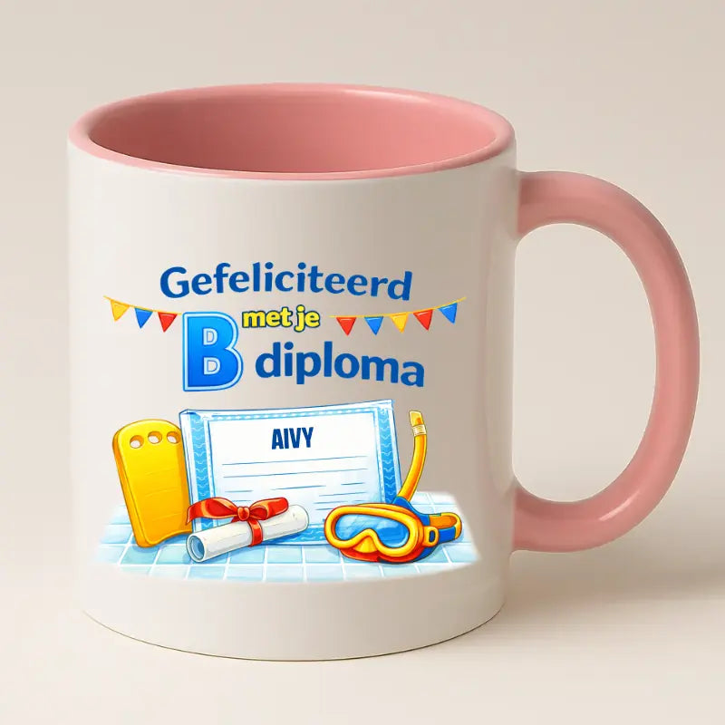 Gefeliciteerd met je B Diploma – Zwemdiploma Mok