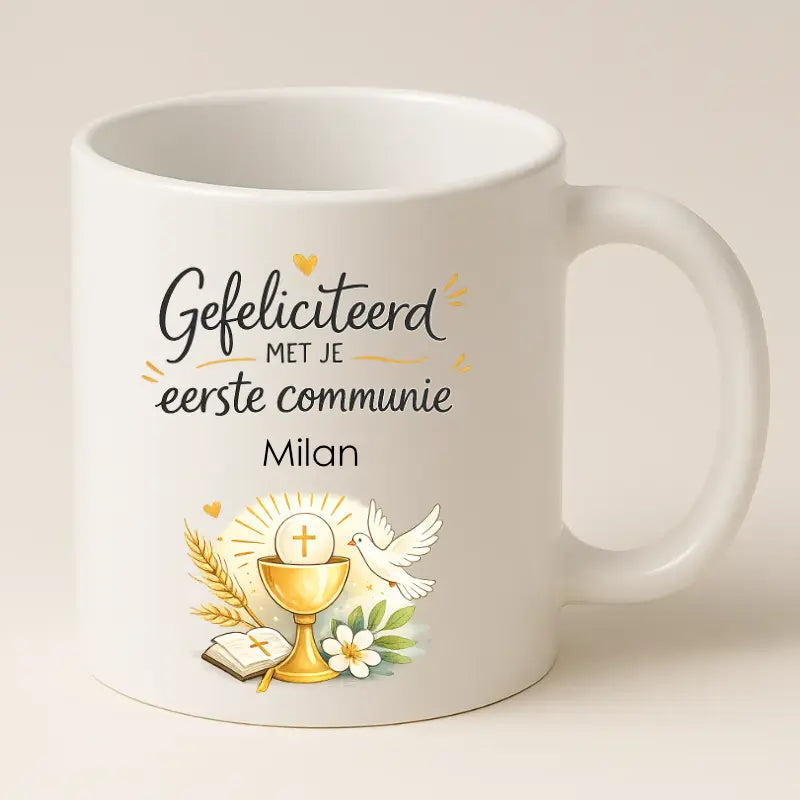 Gefeliciteerd met je Eerste Communie Mok met Naam