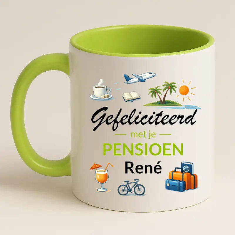 Gefeliciteerd met je Pensioen Mok met Naam