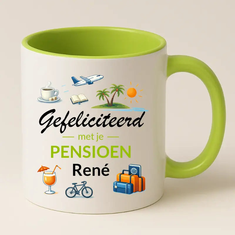 Gefeliciteerd met je Pensioen Mok met Naam