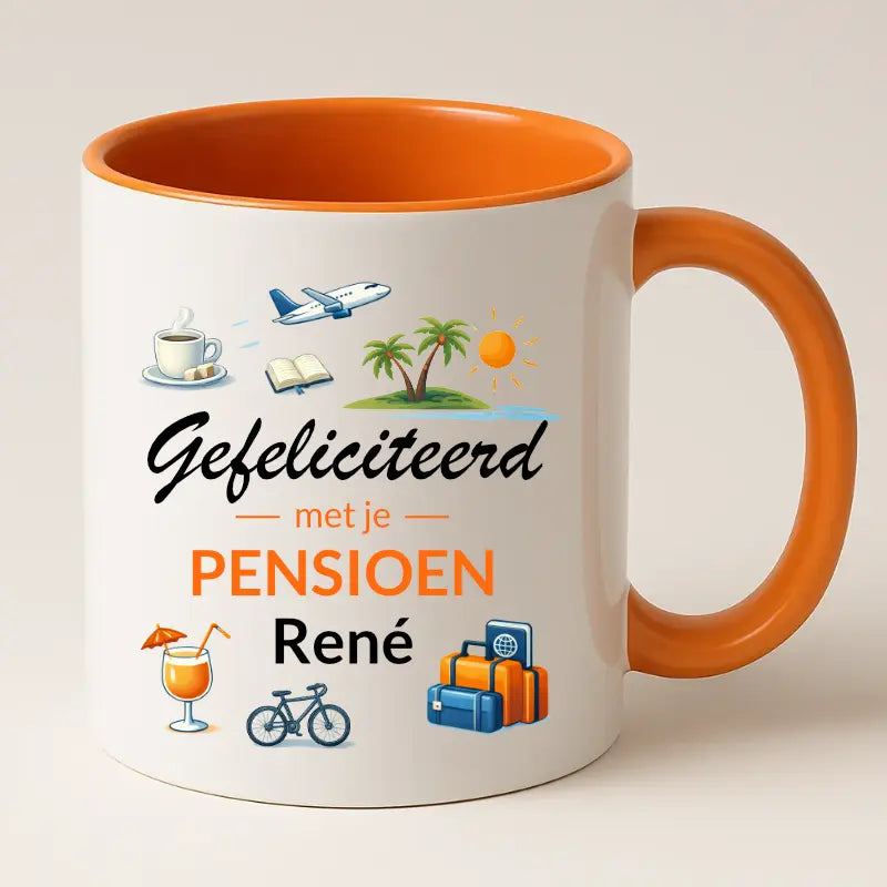 Gefeliciteerd met je Pensioen Mok met Naam