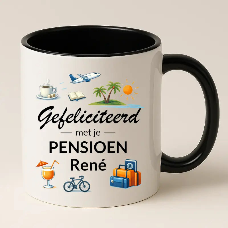 Gefeliciteerd met je Pensioen Mok met Naam