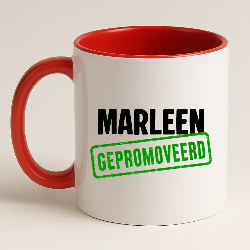 Gepromoveerd Mok met Naam – Stempel