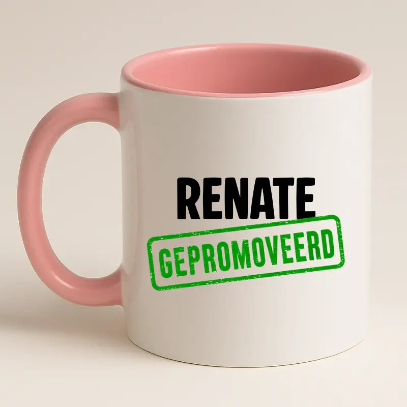 Gepromoveerd Mok met Naam – Stempel