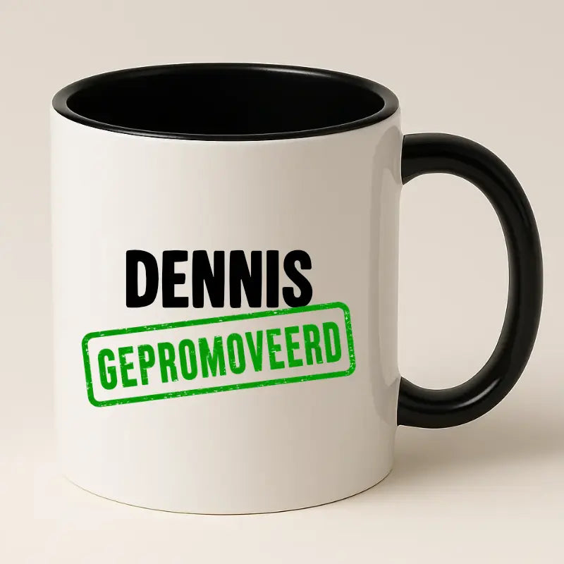 Gepromoveerd Mok met Naam – Stempel