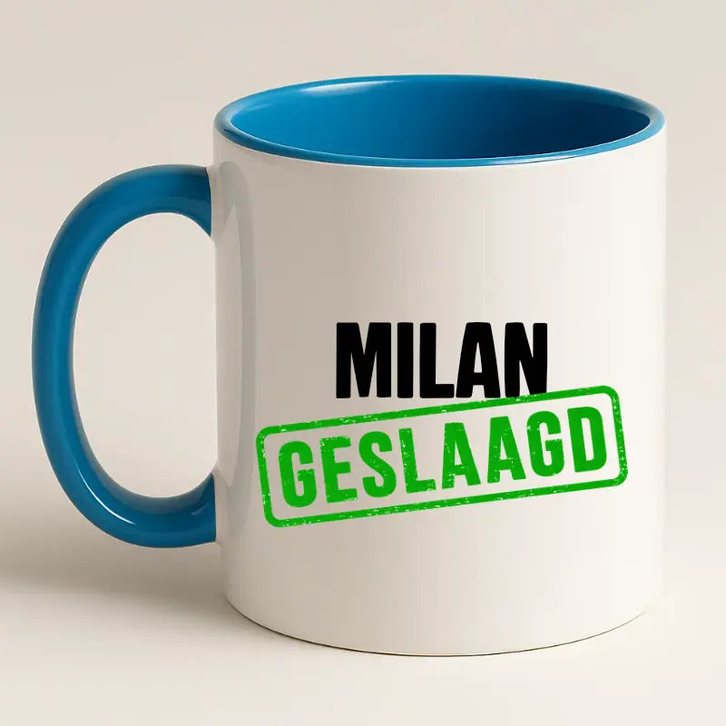 Geslaagd Mok met Naam - Stempel