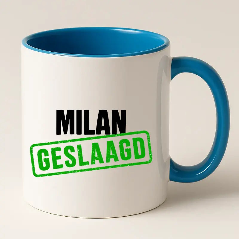Geslaagd Mok met Naam - Stempel