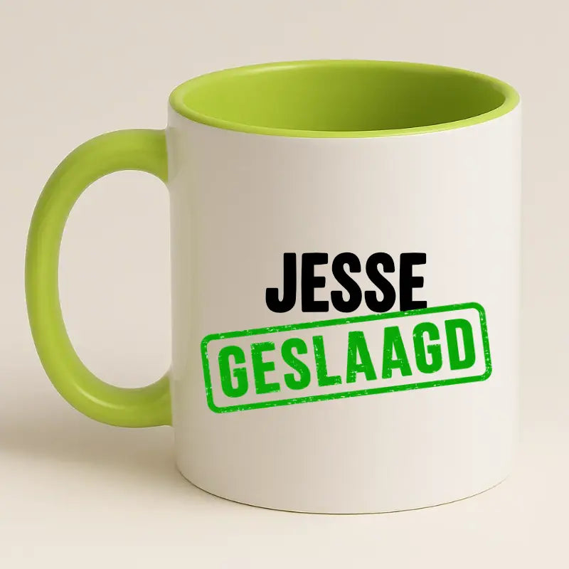 Geslaagd Mok met Naam - Stempel