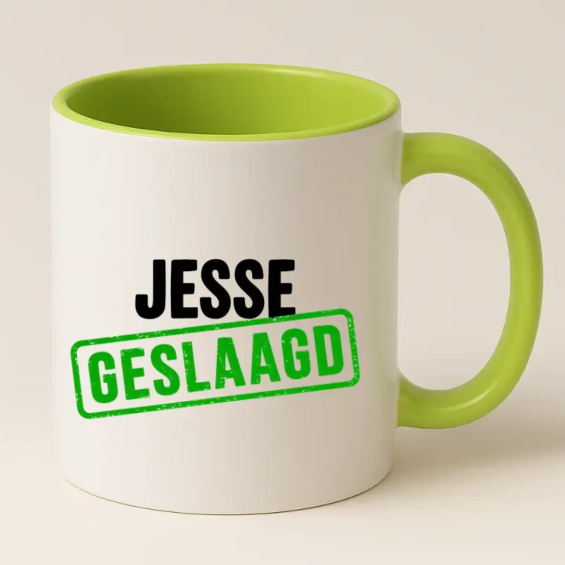 Geslaagd Mok met Naam - Stempel