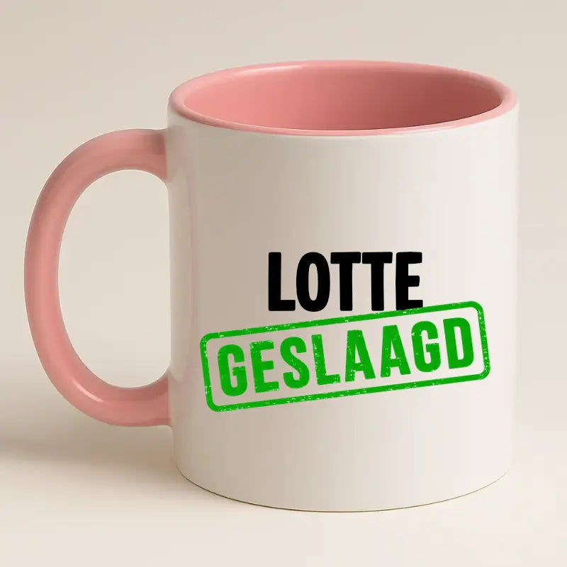 Geslaagd Mok met Naam - Stempel