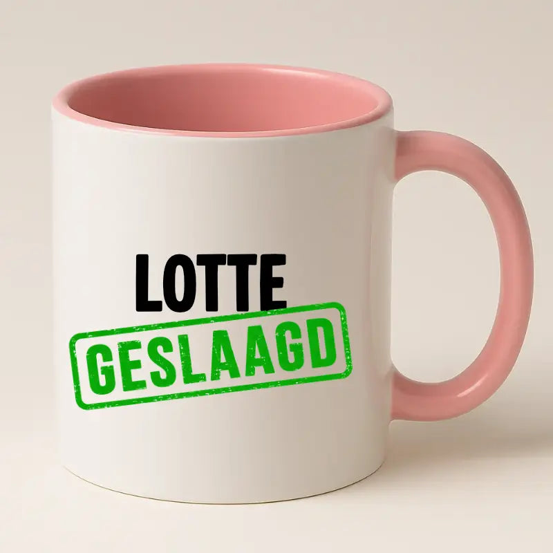 Geslaagd Mok met Naam - Stempel
