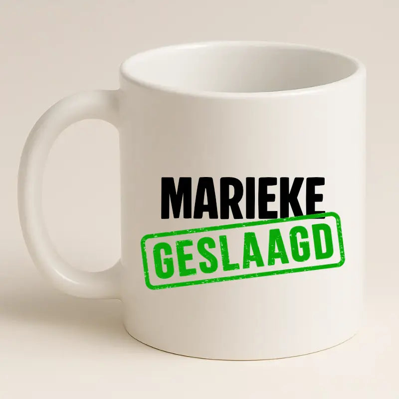 Geslaagd Mok met Naam - Stempel