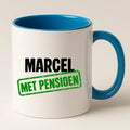 Met Pensioen Mok met Naam - Stempel