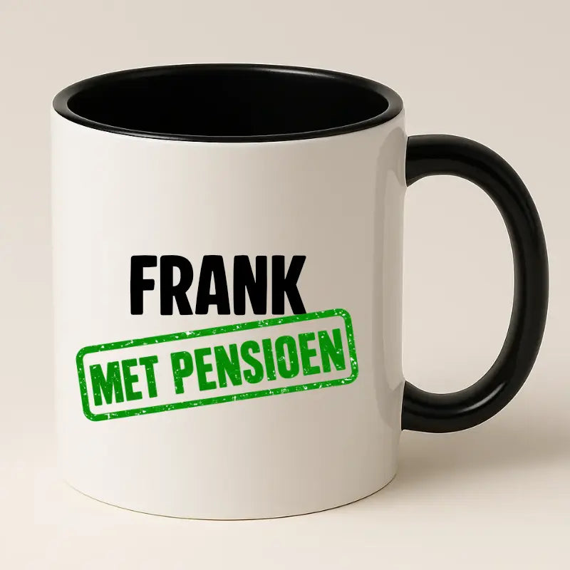 Met Pensioen Mok met Naam - Stempel