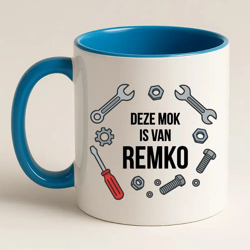 Mok voor Automonteur met naam